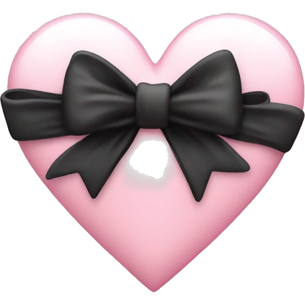 light pink heart with a black bow  emoji