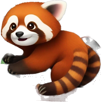 red panda driving a train emoji