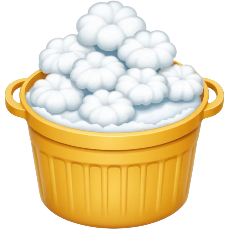 Clear container filled with white fluff emoji