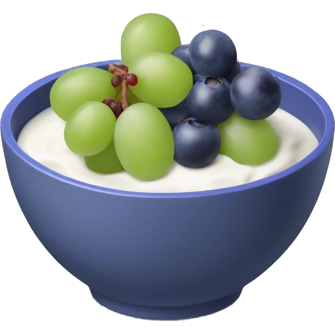 yoghurt bowl with grapes and blueberries emoji