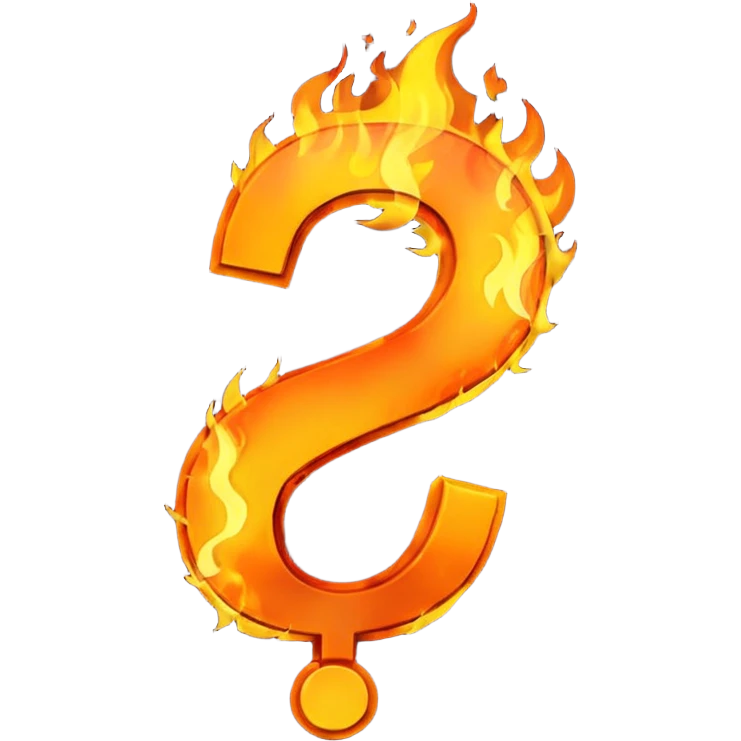 Burning question mark emoji