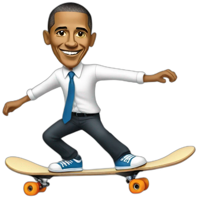 Obama skateboarding emoji