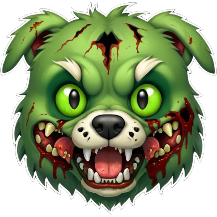 Zombie dog face  emoji