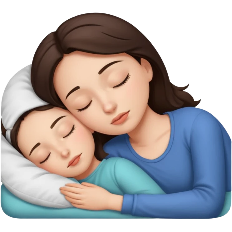 Brunette girl sleeping emoji