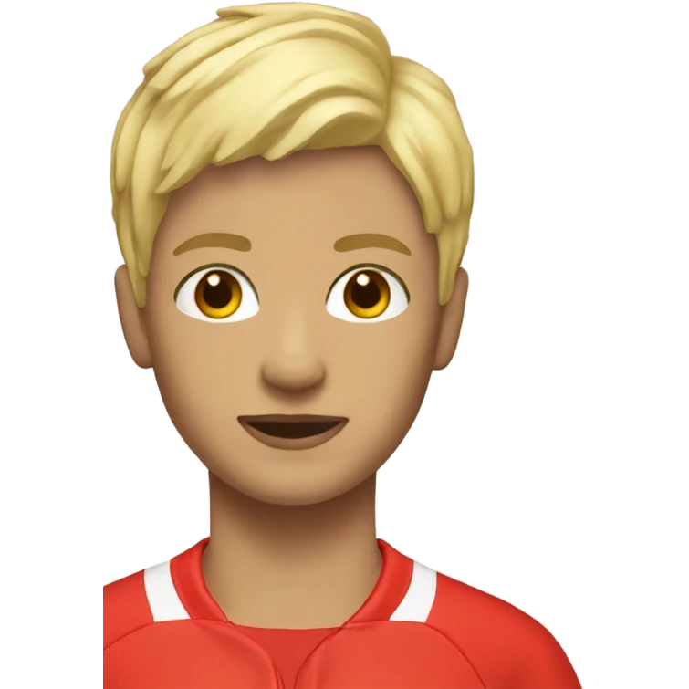 Short blonde hair red tracksuit  emoji