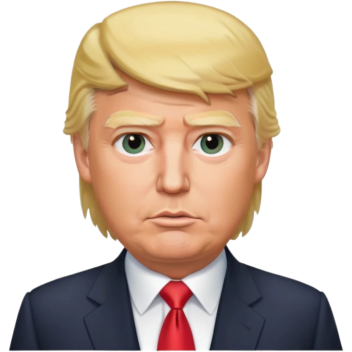 Donald Trump with blonde hair and suit emoji
