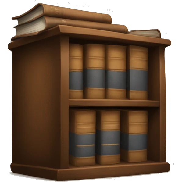 Brown chest of books emoji