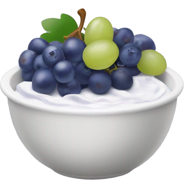 yoghurt bowl with grapes and blueberries emoji