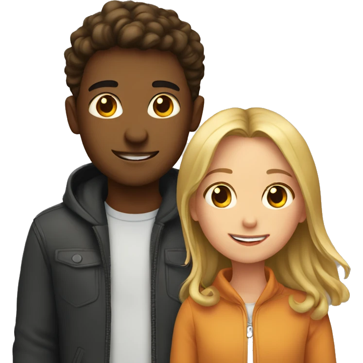 girl and boy indoors together emoji