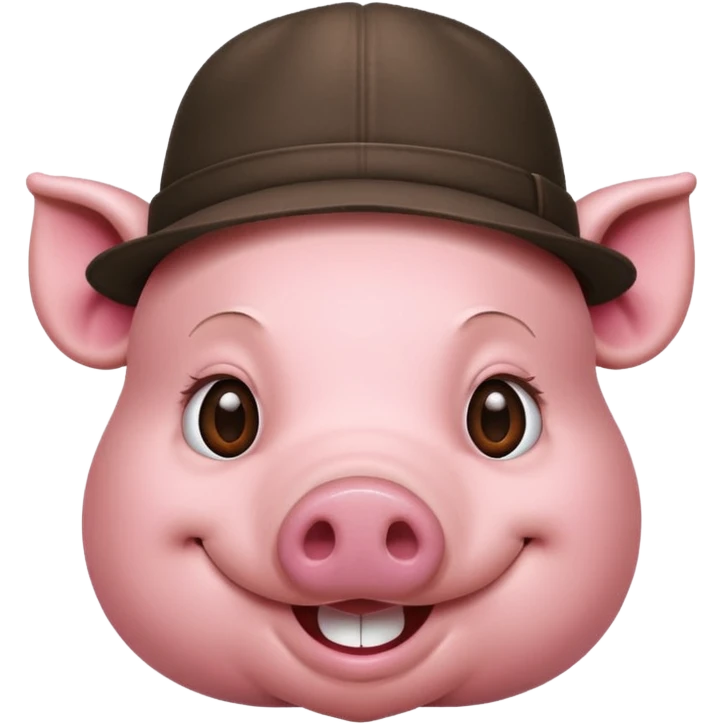 pig wear hat emoji