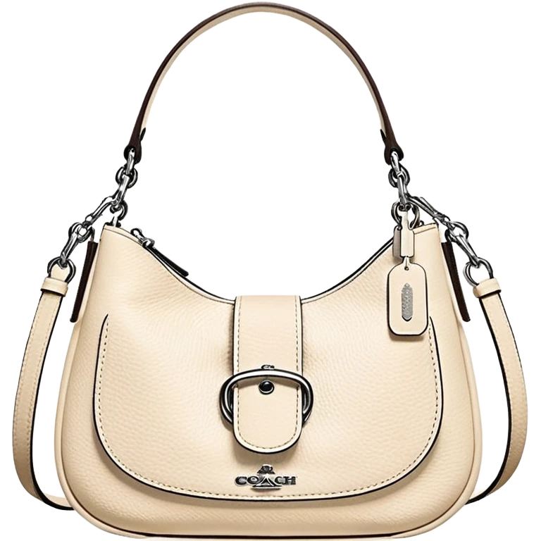 Coach Women's Hadley Mini Crossbody Bag in Pebbled Leather all white beige
 emoji