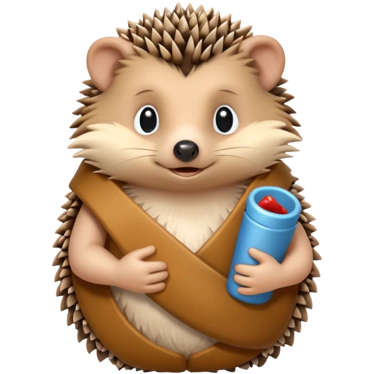 Hedgehog with arm in a sling emoji