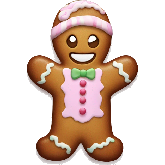 Pastel gingerbread man emoji