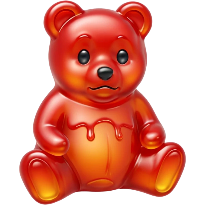 Sad Gummy bear melting into ground emoji