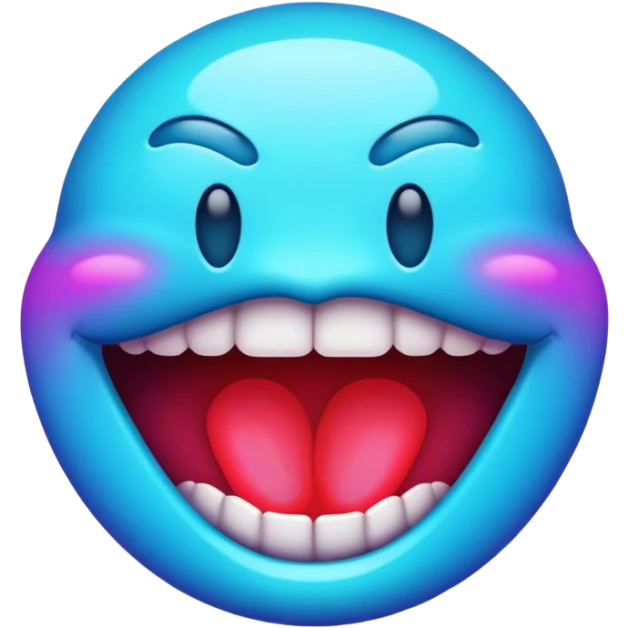 Neon mouth emoji