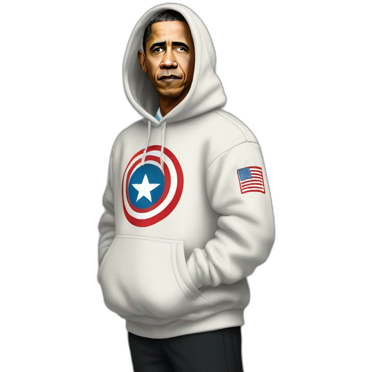 fullbody barack obama in supreme logo hoodie emoji