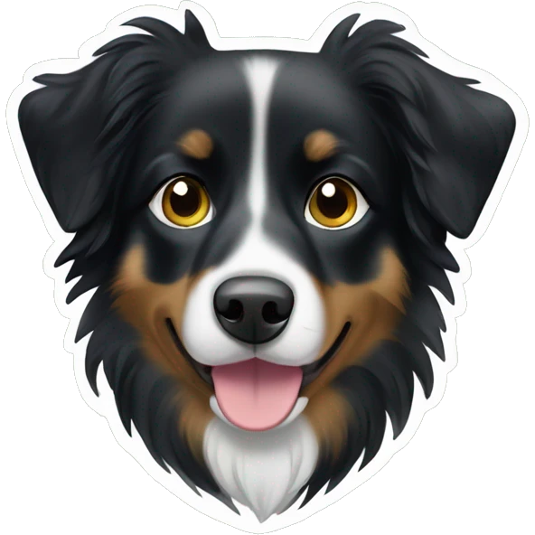 Small black australian shepherd dog Christmas tree emoji