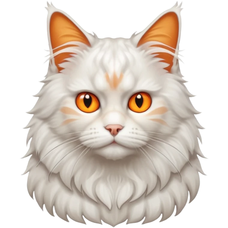 White Maine coon cat squaring up emoji