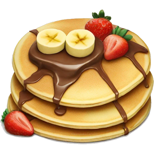 Pancake with Nutella an strawberry and banana emoji