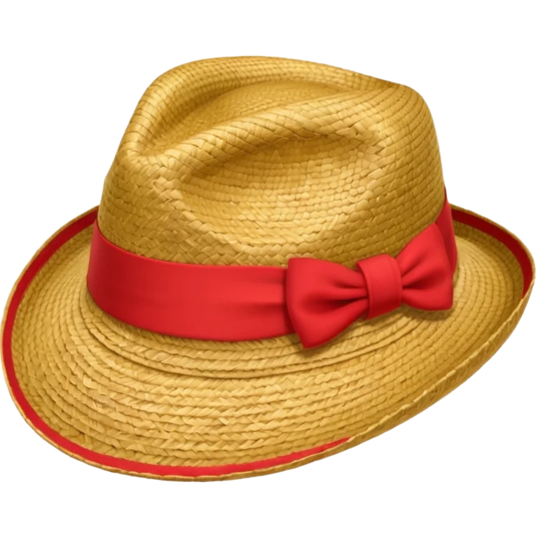 Chapeau de paille avec une bande rouge  emoji