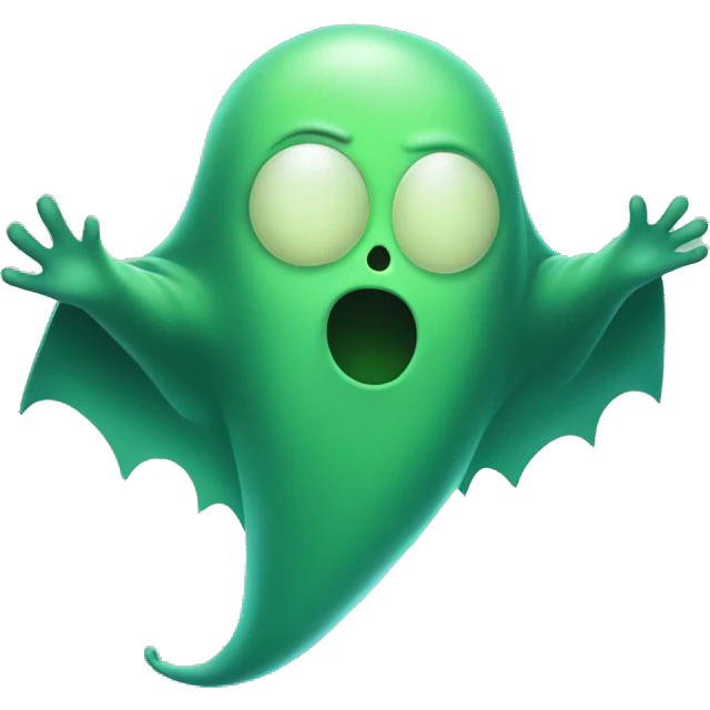 Green Ghost flying emoji