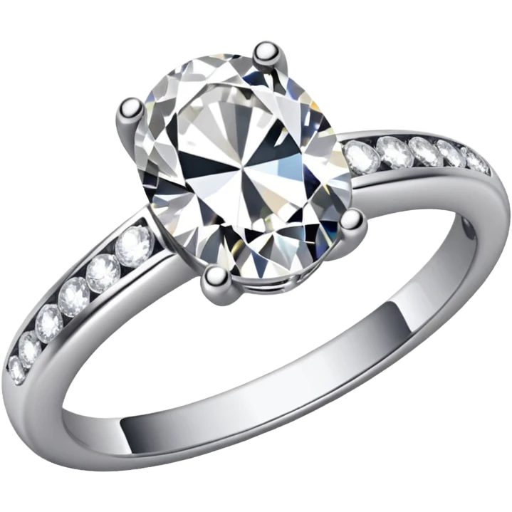 A diamond ring like this one 💍 but the diamond is more elliptic and there are mini diamonds on the silver ring itself emoji