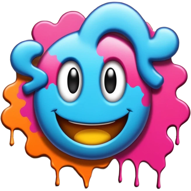 Graffiti painting top wall emoji