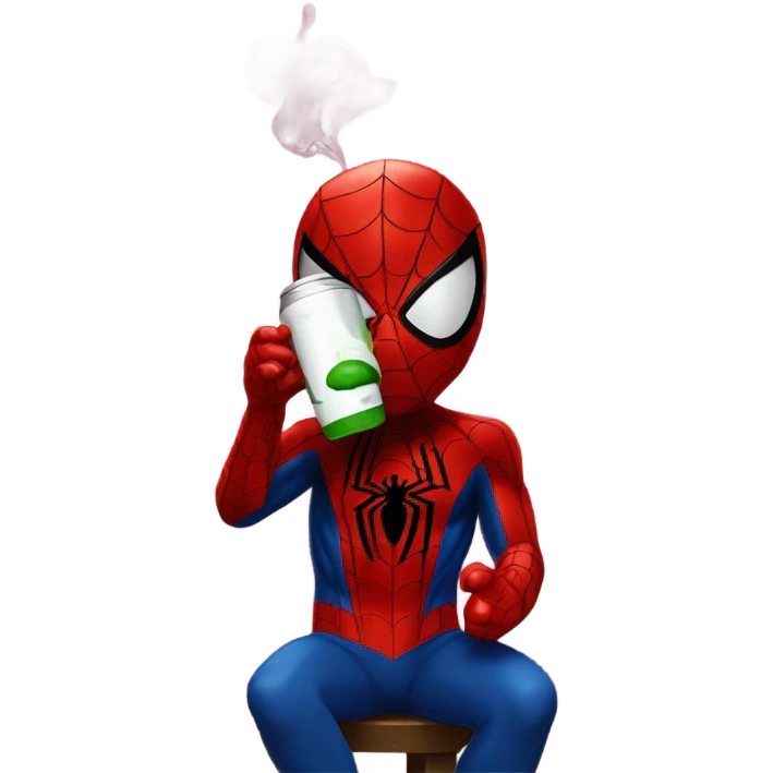Spiderman drinking a 40 emoji