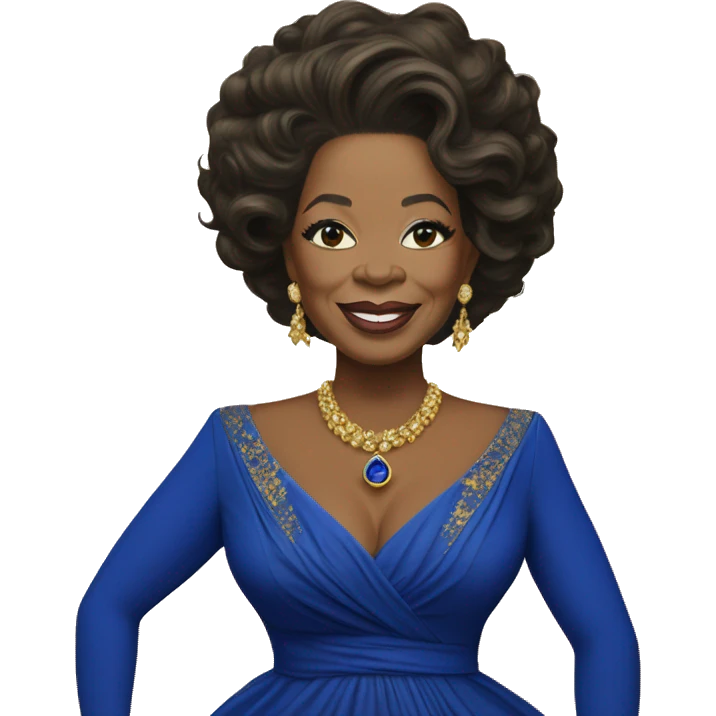 Oprah Winfrey Royal blue and gold dress emoji