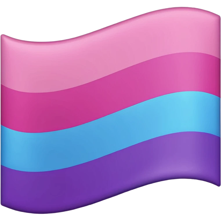 I want a flag, I want the first stripe at the very top of the flag to be pink 🩷. The middle stripe will be the color purple 💜. And finally the bottom stripe will be the color blue 💙. Only those three colors in that exact order. Make the colors more vibrant emoji