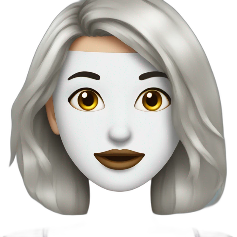 Beauty girl with mask emoji