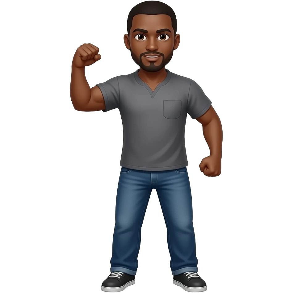 Black arm wrestling emoji