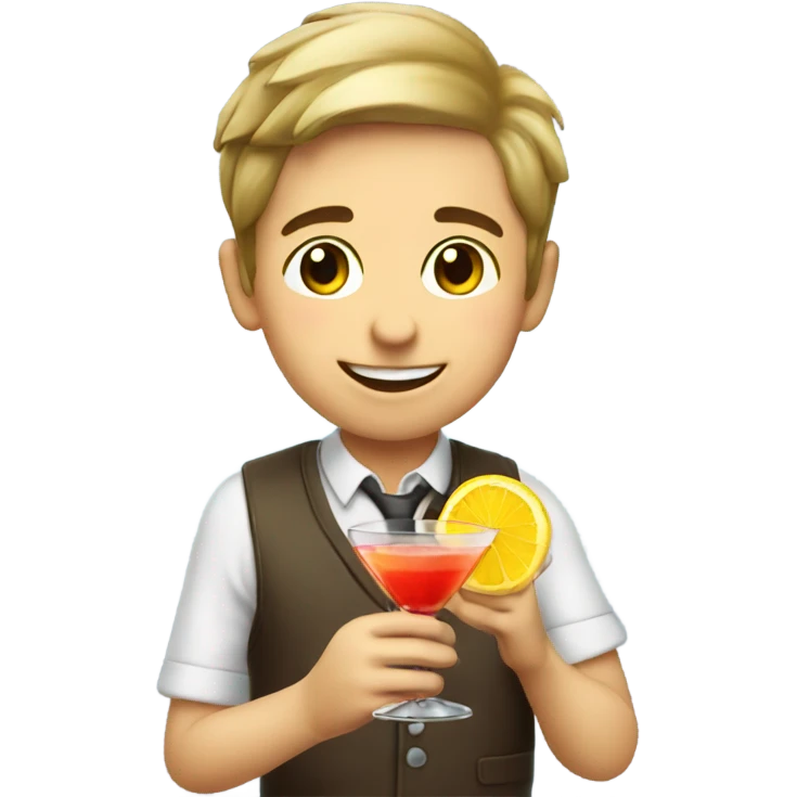 boy enjoying cocktail treat emoji