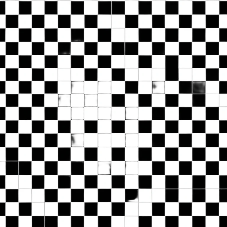 pure 8x8 checkerboard pattern with alternating black and white squares only, absolutely nothing else emoji