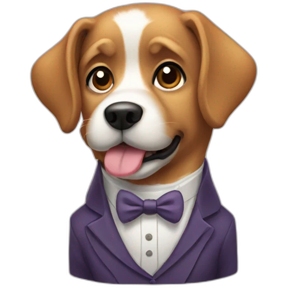 Dog with formal clothes emoji