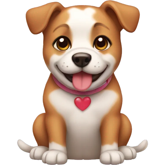 Cute dog falling in love emoji