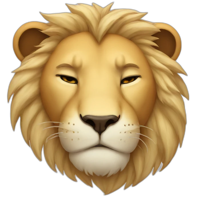 sleepy lion laying emoji