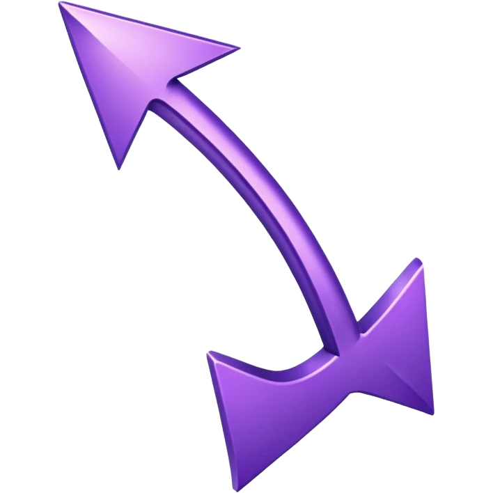 arrow curved emoji-style purple colour only one point emoji