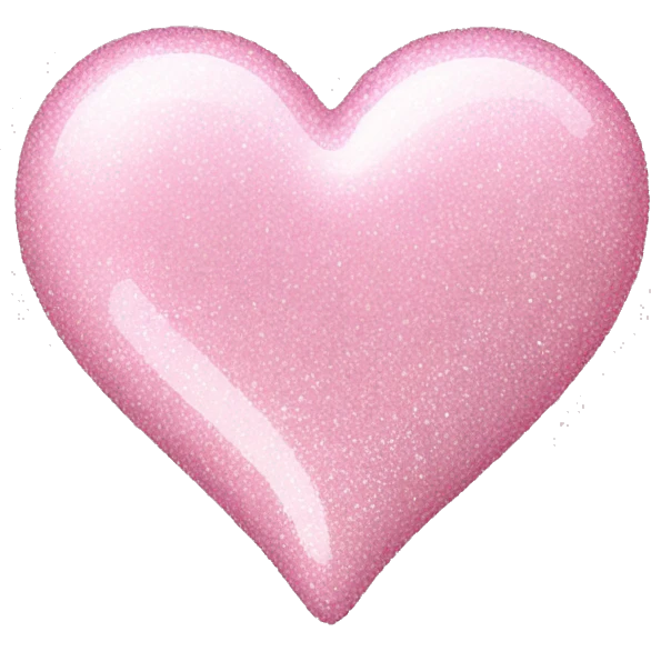glittery pastel pink heart emoji
