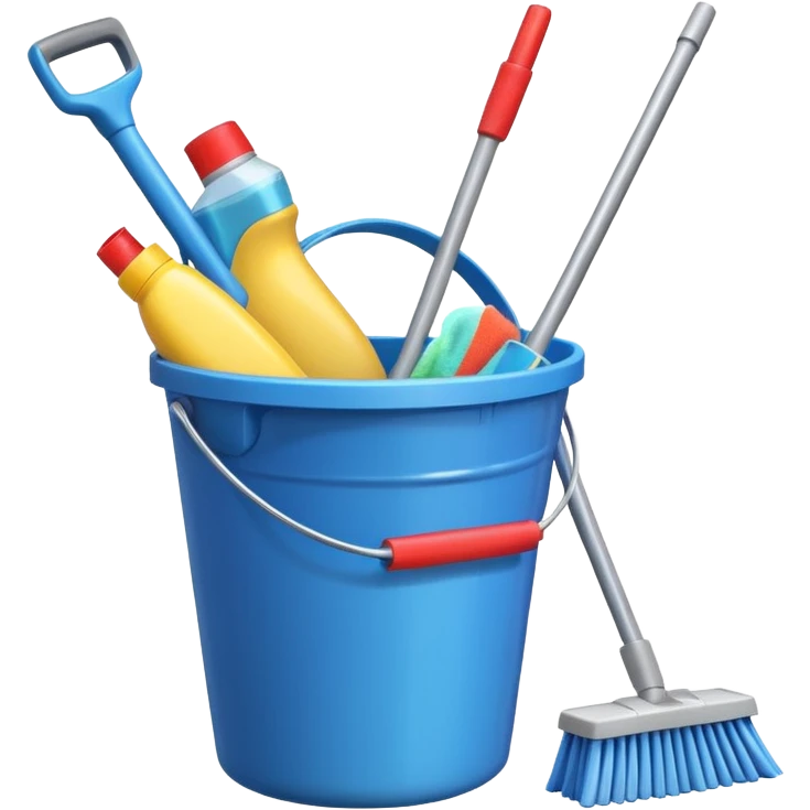 one bucket with cleaning equipment emoji
