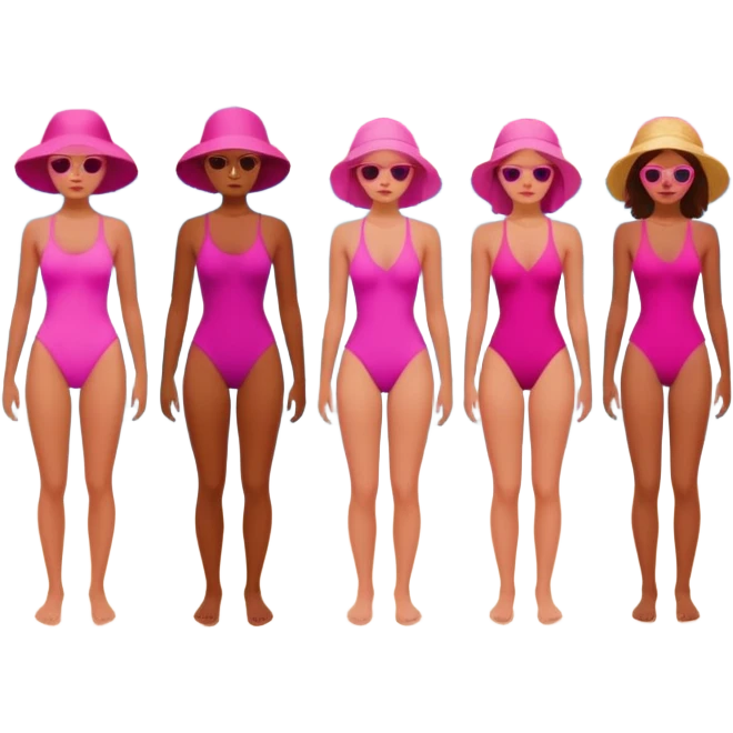 pink people on the beach abstract art landscape  emoji