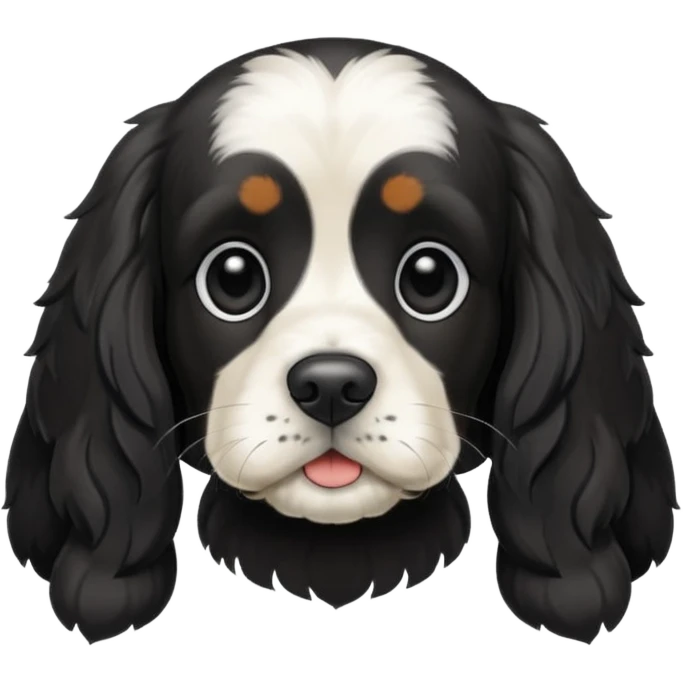 Собака русский кокер спаниель черно-белого цвета emoji