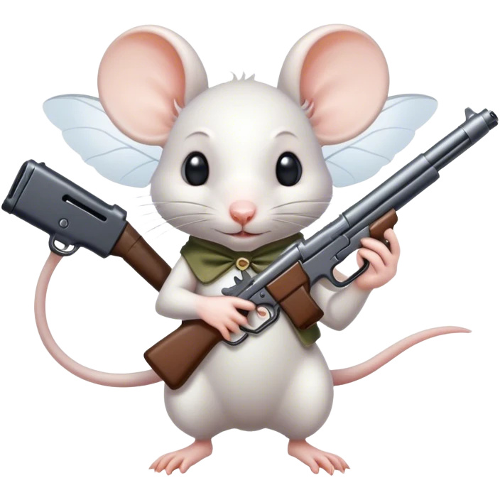 White rat fairy with a gun emoji