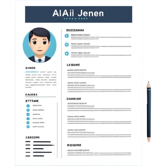 resume sheet with AI letters emoji
