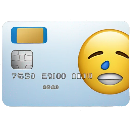 Credit card holding credit card with faces emoji