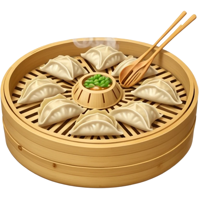 gyoza in bamboo steamer emoji