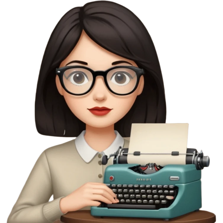 woman with vintage typewriter emoji