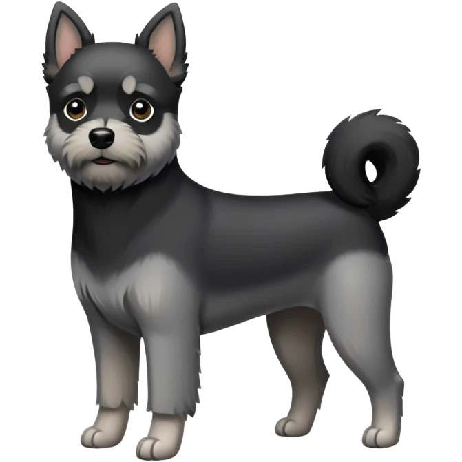 miniature schnauzer schipperke mix emoji