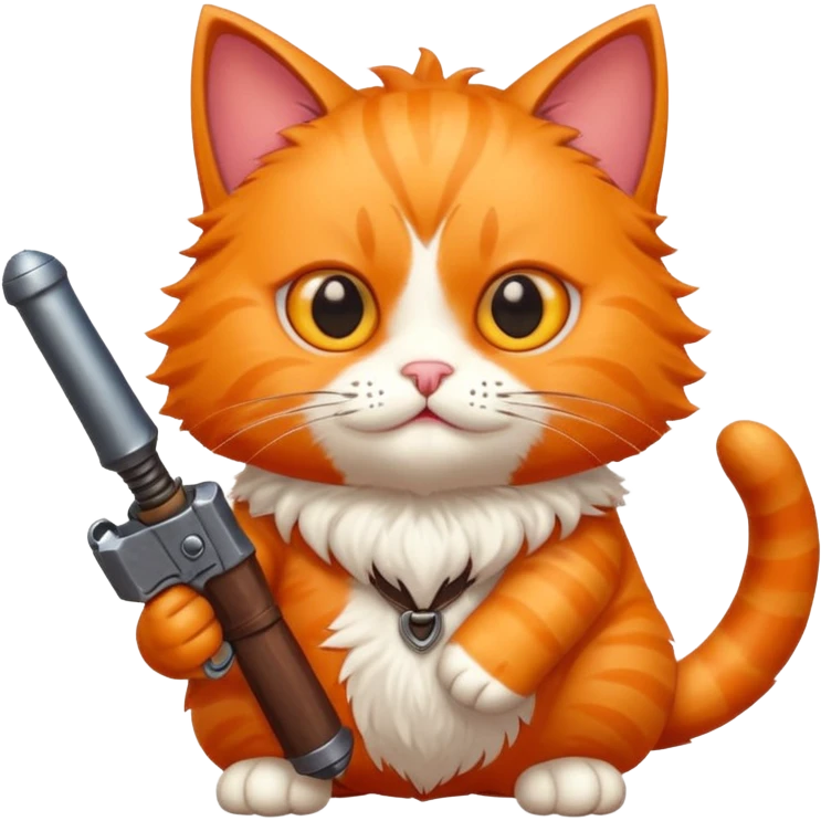 Cat with giant rpg emoji
