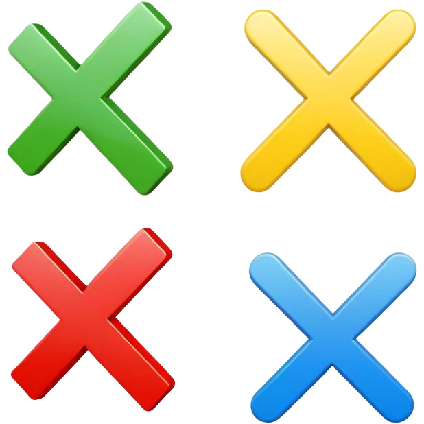 Four basic math operation symbols: plus, minus, multiplication, division emoji